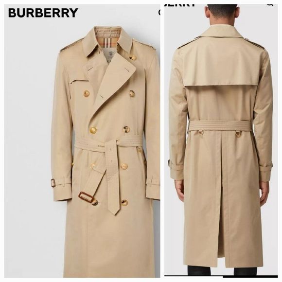 Burberry Kensington Heritage classic belted tan trench coat